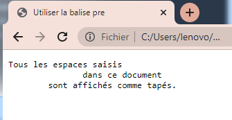 La balise <pre>