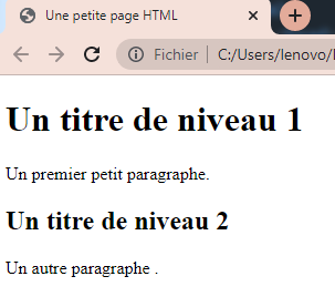 Les titres et les paragraphes en HTML