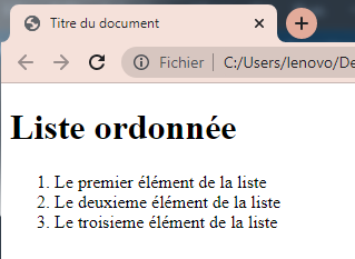 Créer des listes ordonnées dans HTML