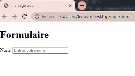 ajouter des inputs basiques dans un formulaires HTML