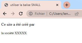 La balise <small>