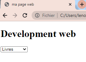 ajouter des listes déroulantes dans un formulaire HTML