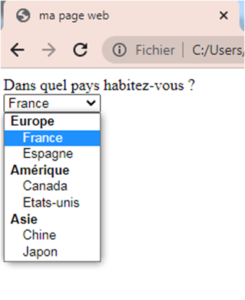 optgroupe