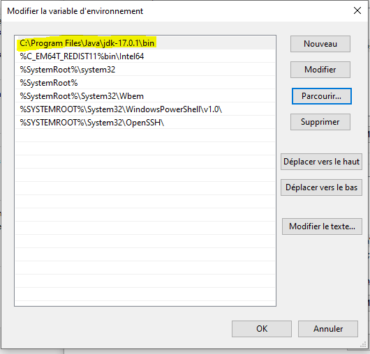 Installation JDK