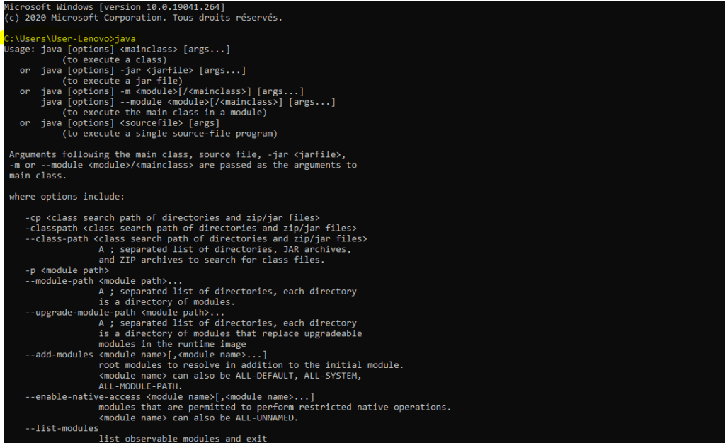 Installation JDK