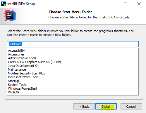 installation intelliJ