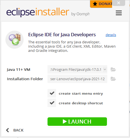 Préparation de l'environnement de développement installation eclipse